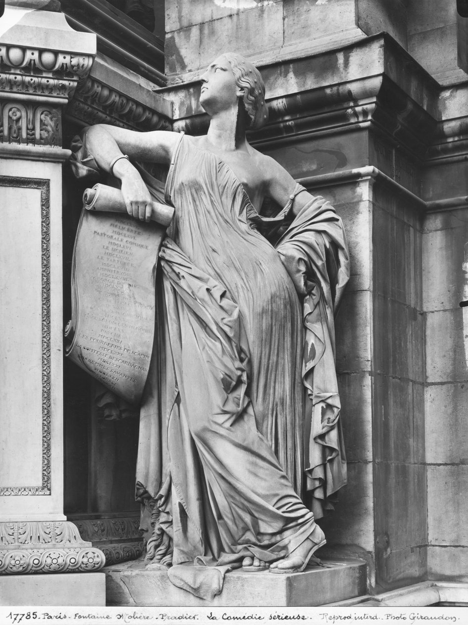 Molière Fontein, Serieuze Komedie, 1844 (marmer) (detail) door James Pradier