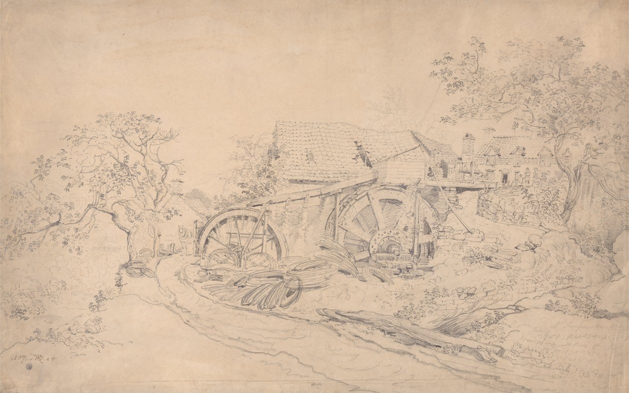 De draadfabriek van Mr. Thompson, Tintern door James Ward