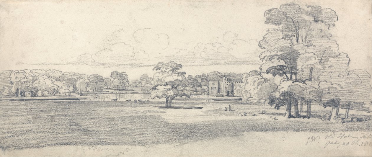 De Oude Hal, Tabley, omgeven door parkland, 20 juli 1814 (1819) door James Ward