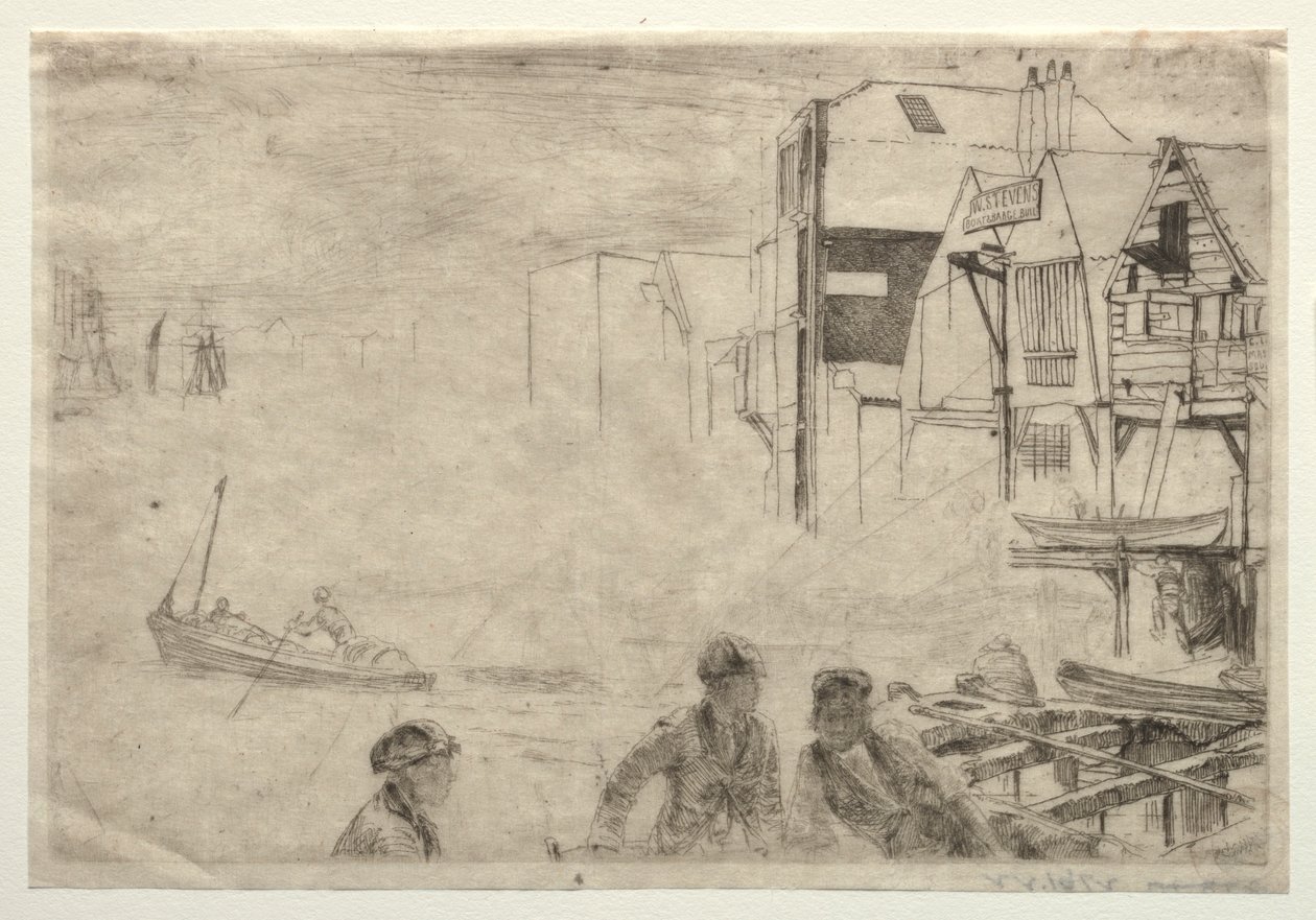 Een Kade door James Abbott McNeill Whistler