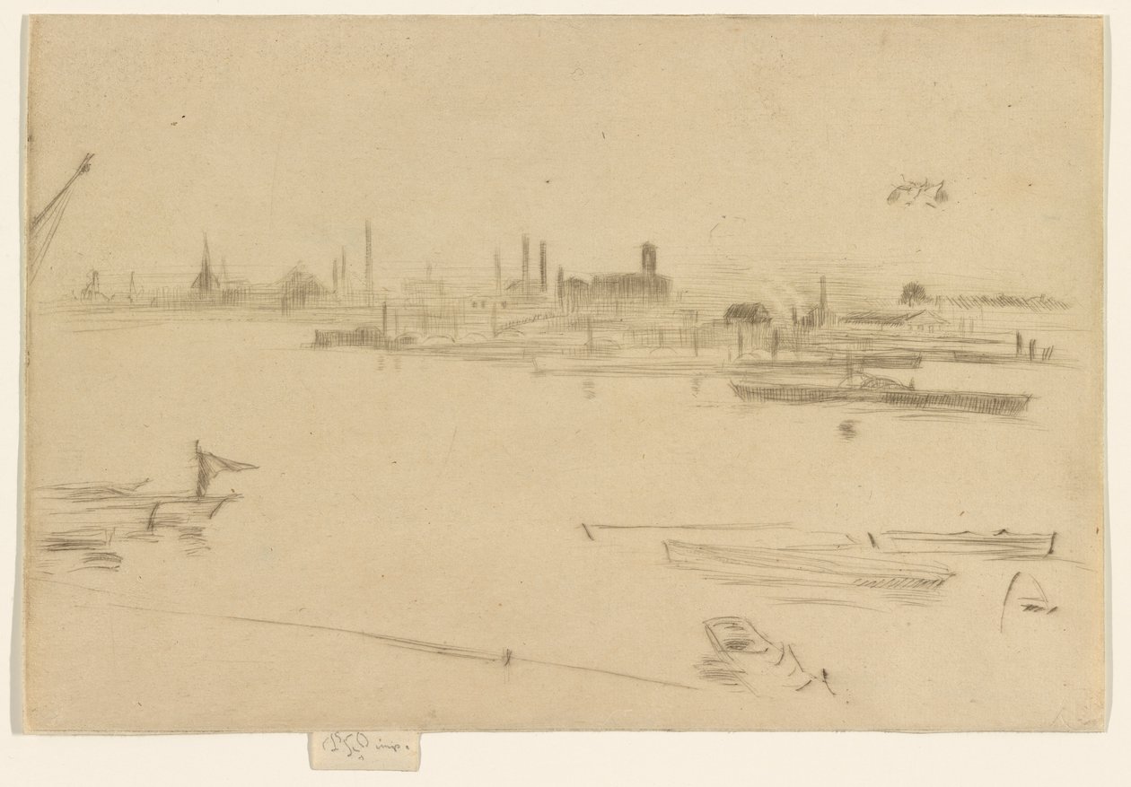 Battersea Ochtend, 1875 door James Abbott McNeill Whistler