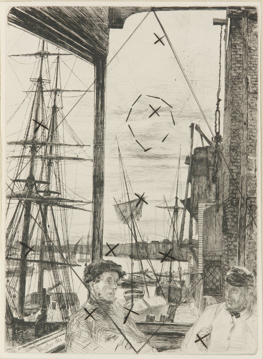 Rotherhithe, 1860. door James Abbott McNeill Whistler