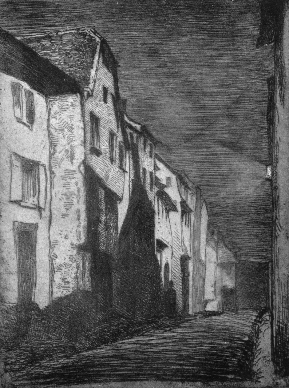Straat in Saverne door James Abbott McNeill Whistler