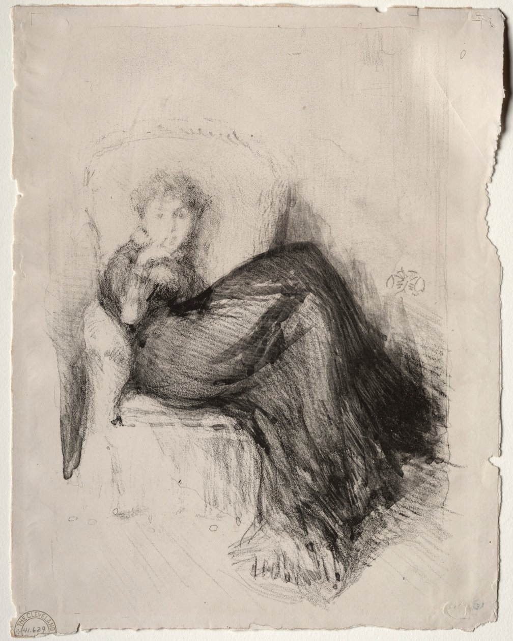 Studie - Maude zittend, 1878 door James Abbott McNeill Whistler