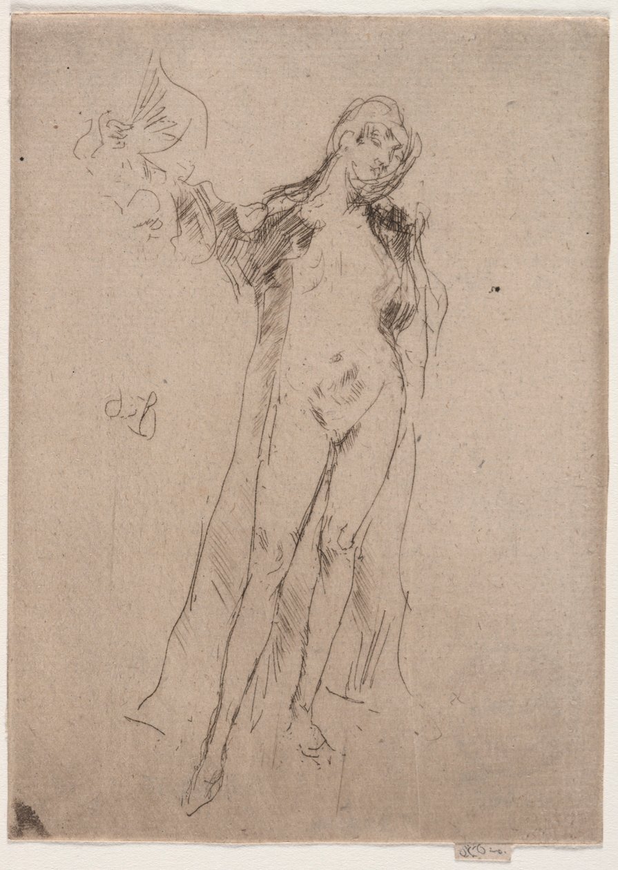 Het Waaiermodel Nr. 3 door James Abbott McNeill Whistler