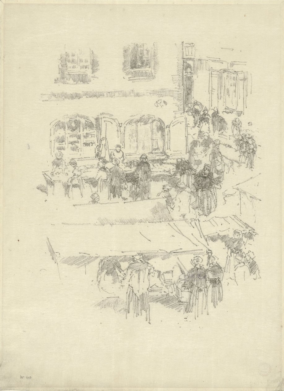 De Markt, Vitré door James Abbott McNeill Whistler