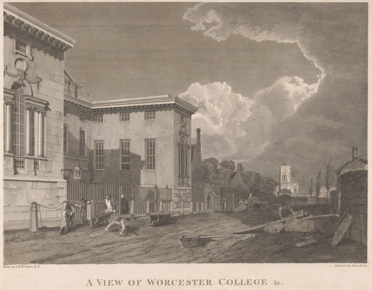 Een Uitzicht op Worcester College &c. door James Basire