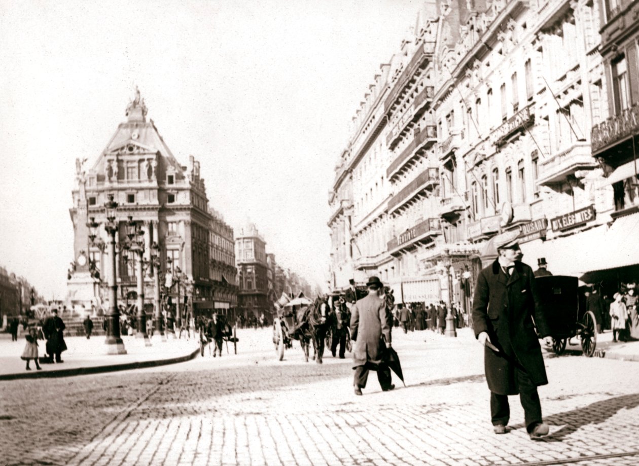 Straatscène, Brussel, 1898 door James Batkin