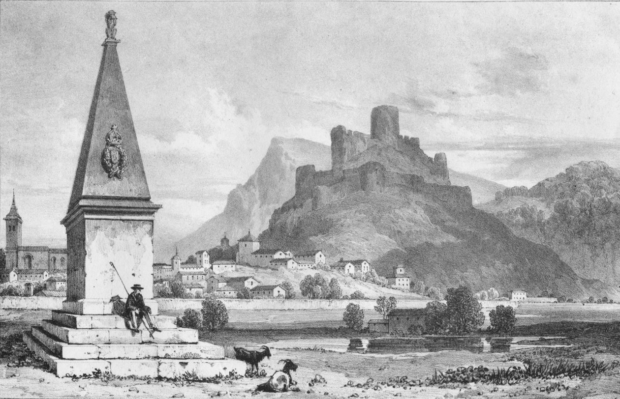 Almanza. Slagveld, 1823 door James Duffield Harding