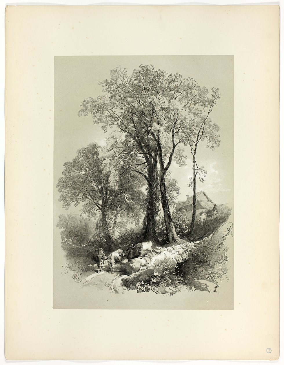 Shipley Bridge, Devon, uit Picturesque Selections door James Duffield Harding