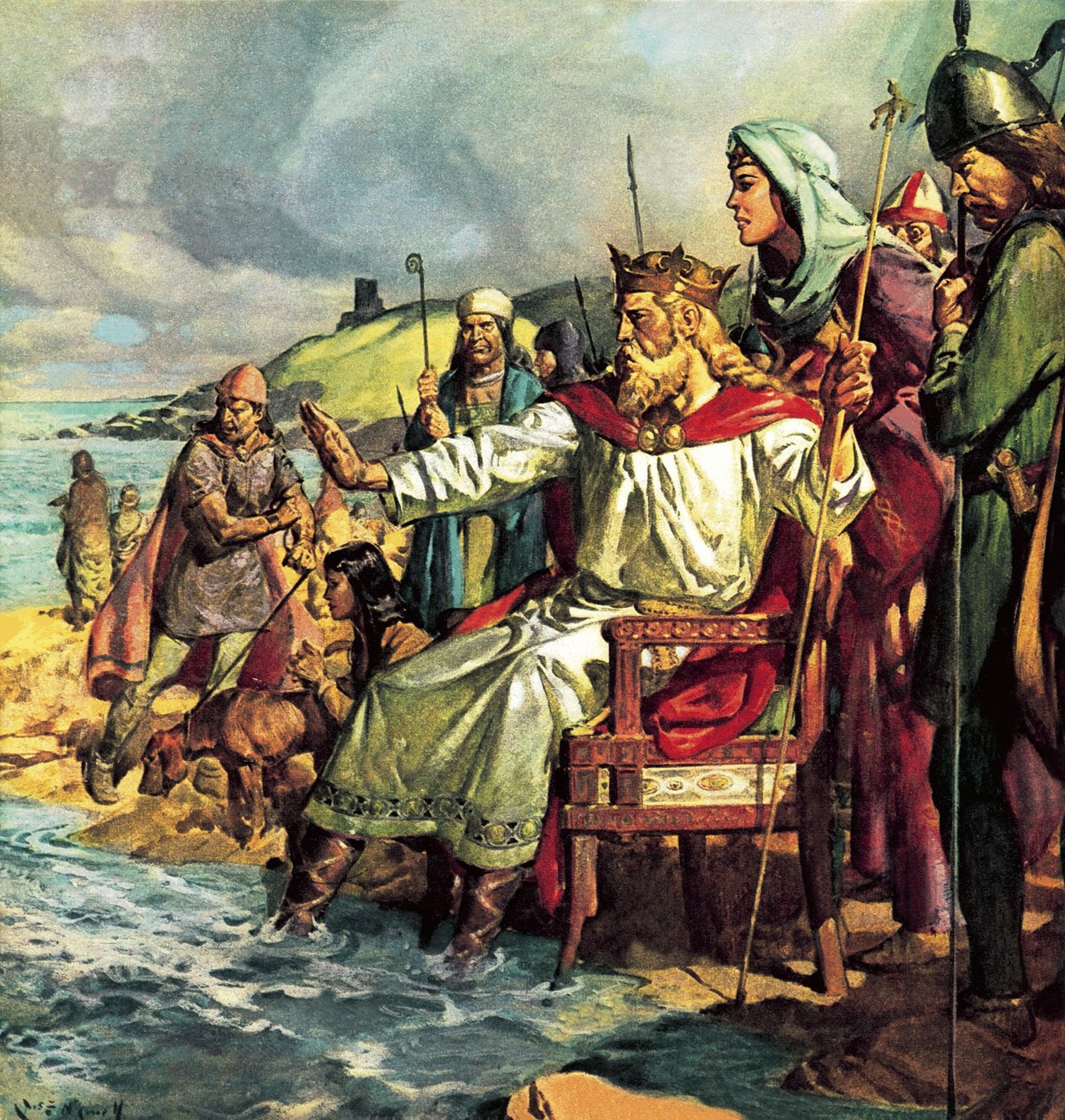 Koning Canute trotseert de golven door James Edwin McConnell
