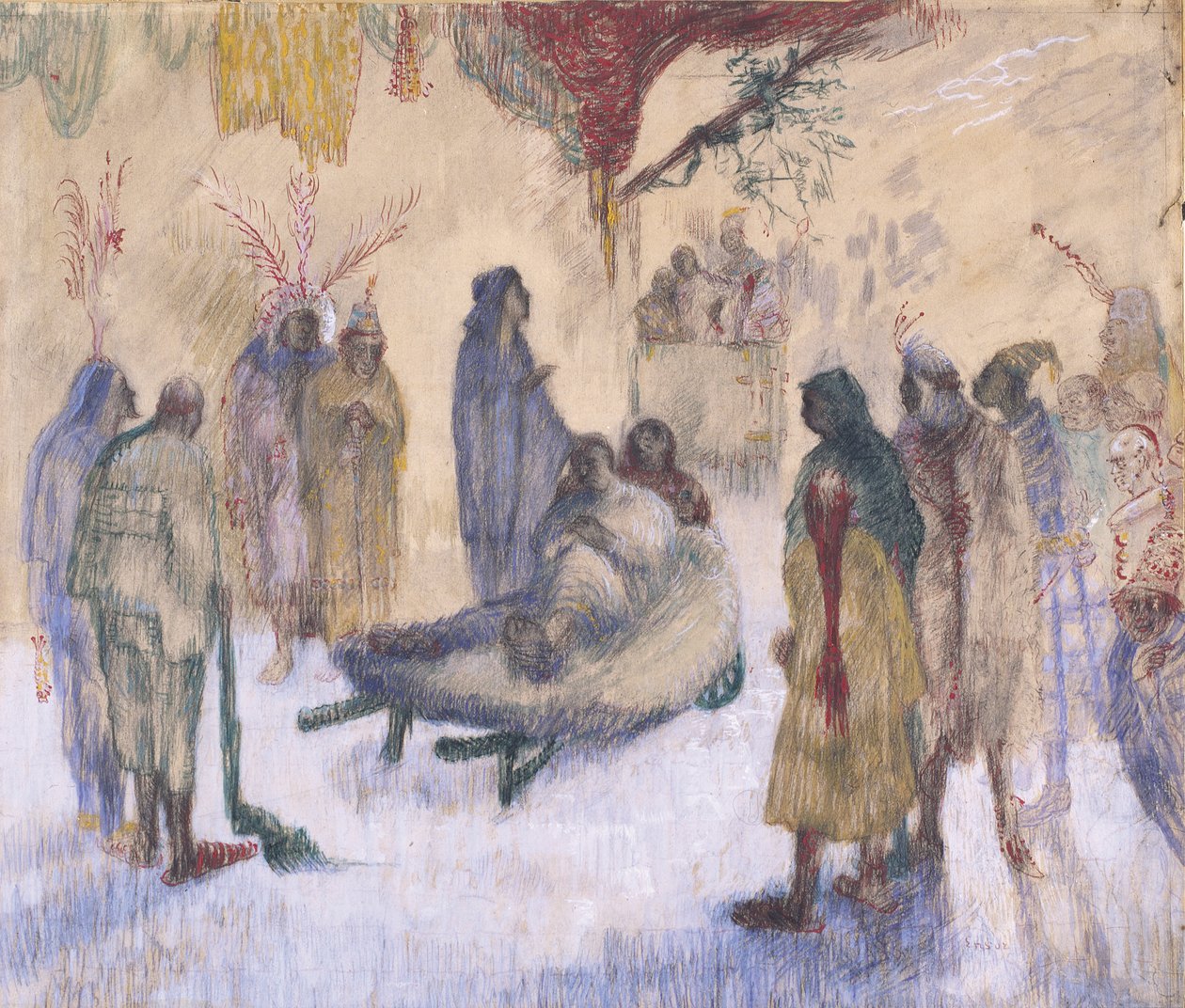 Christus met de kreupelen door James Ensor