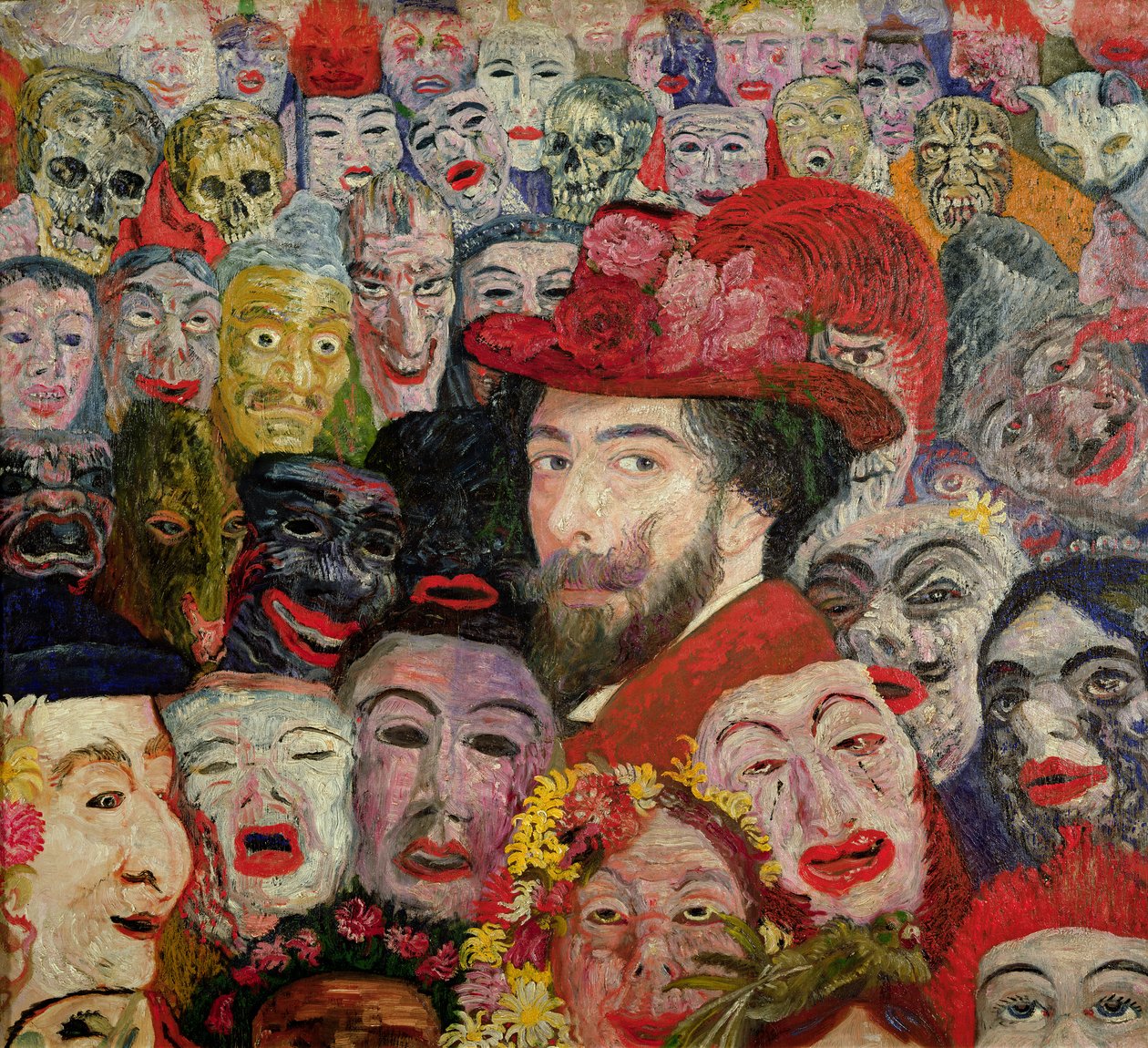 Mijn portret omringd door maskers door James Ensor