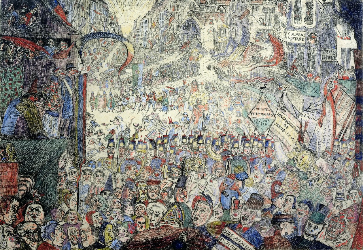 De intocht van Christus in Brussel door James Ensor
