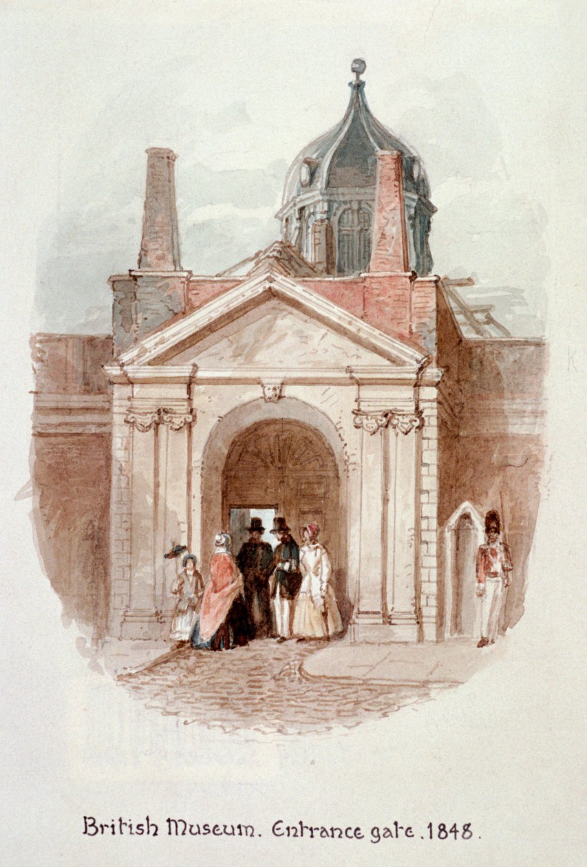 British Museum, ingangspoort, 1848 door James Findlay