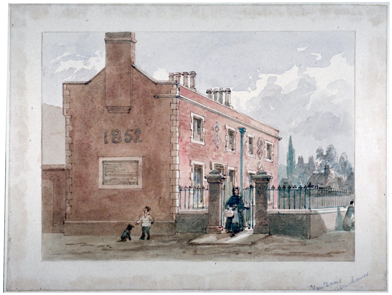 Van Dun Almshouses, Caxton Street, Londen, 1852 door James Findlay