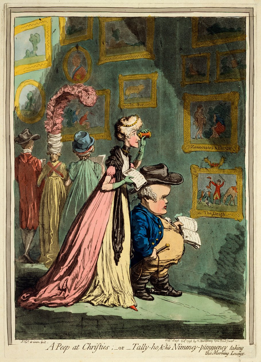 Een blik op Christies, 1796 door James Gillray