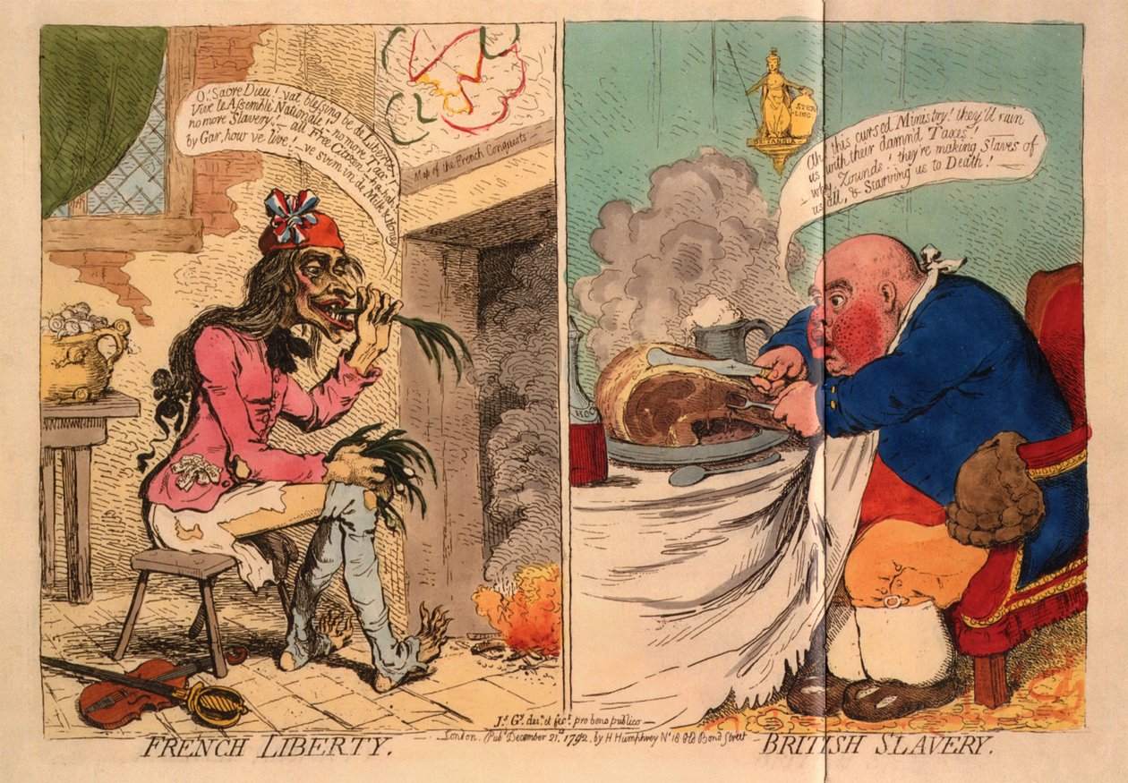 Franse Vrijheid. Britse Slavernij door James Gillray