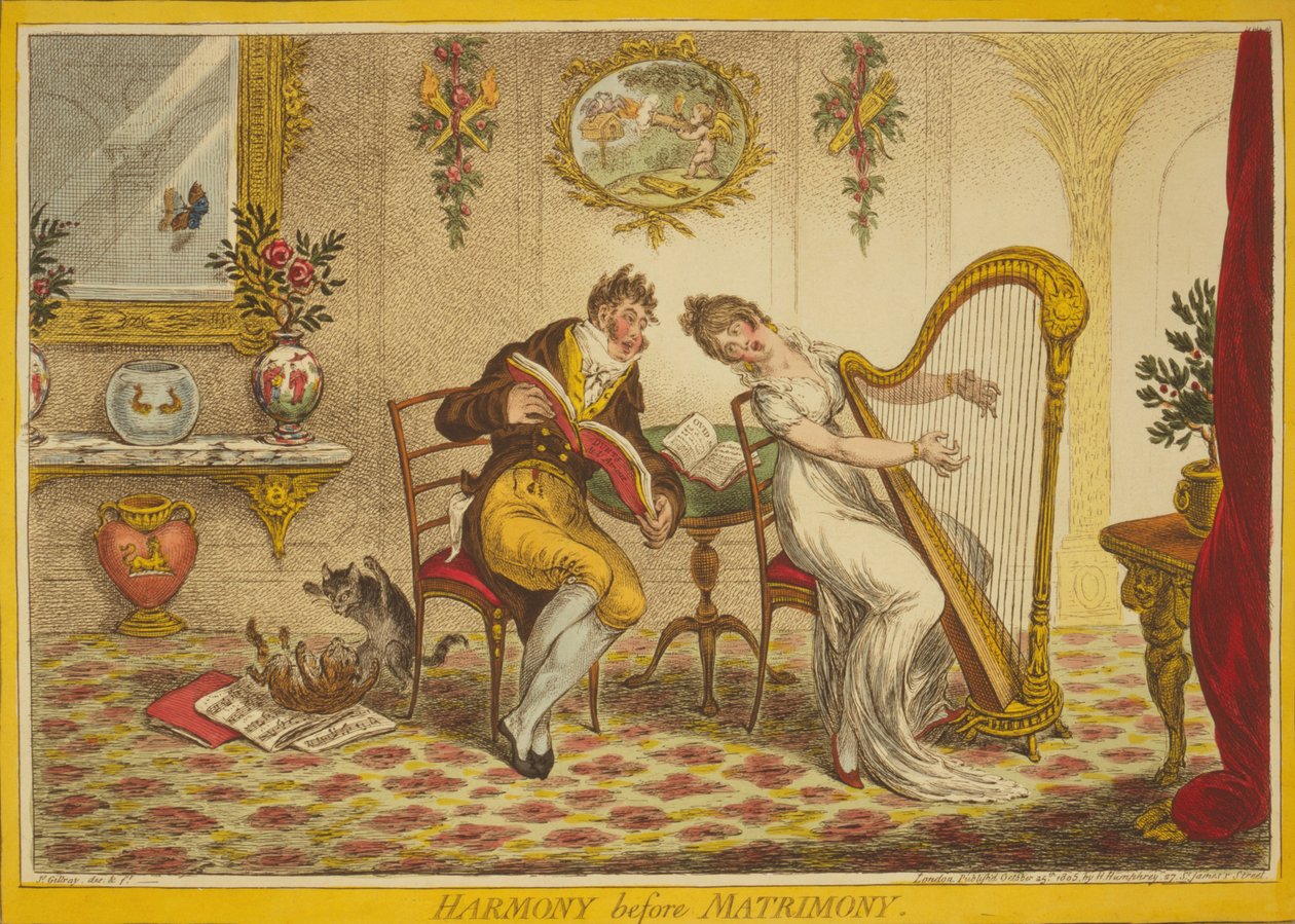 Harmonie voor het Huwelijk, 1805 door James Gillray