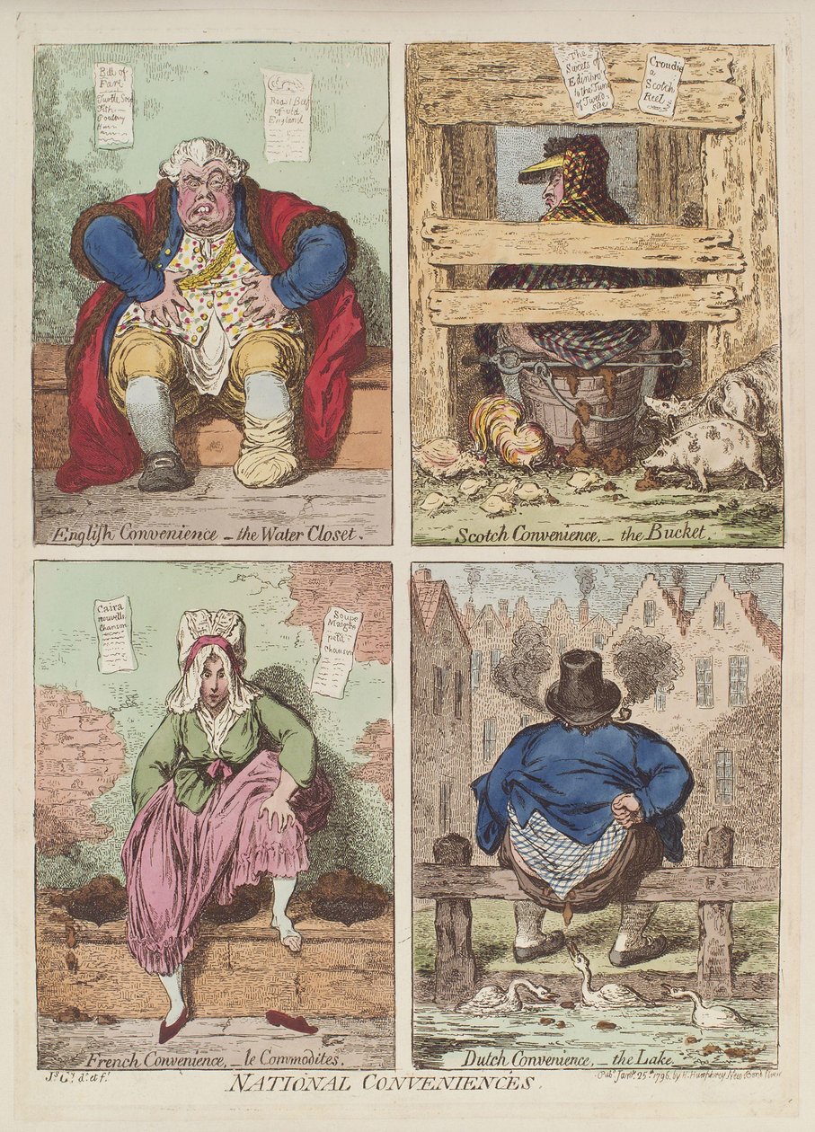 Nationale gemakken, 1769 door James Gillray