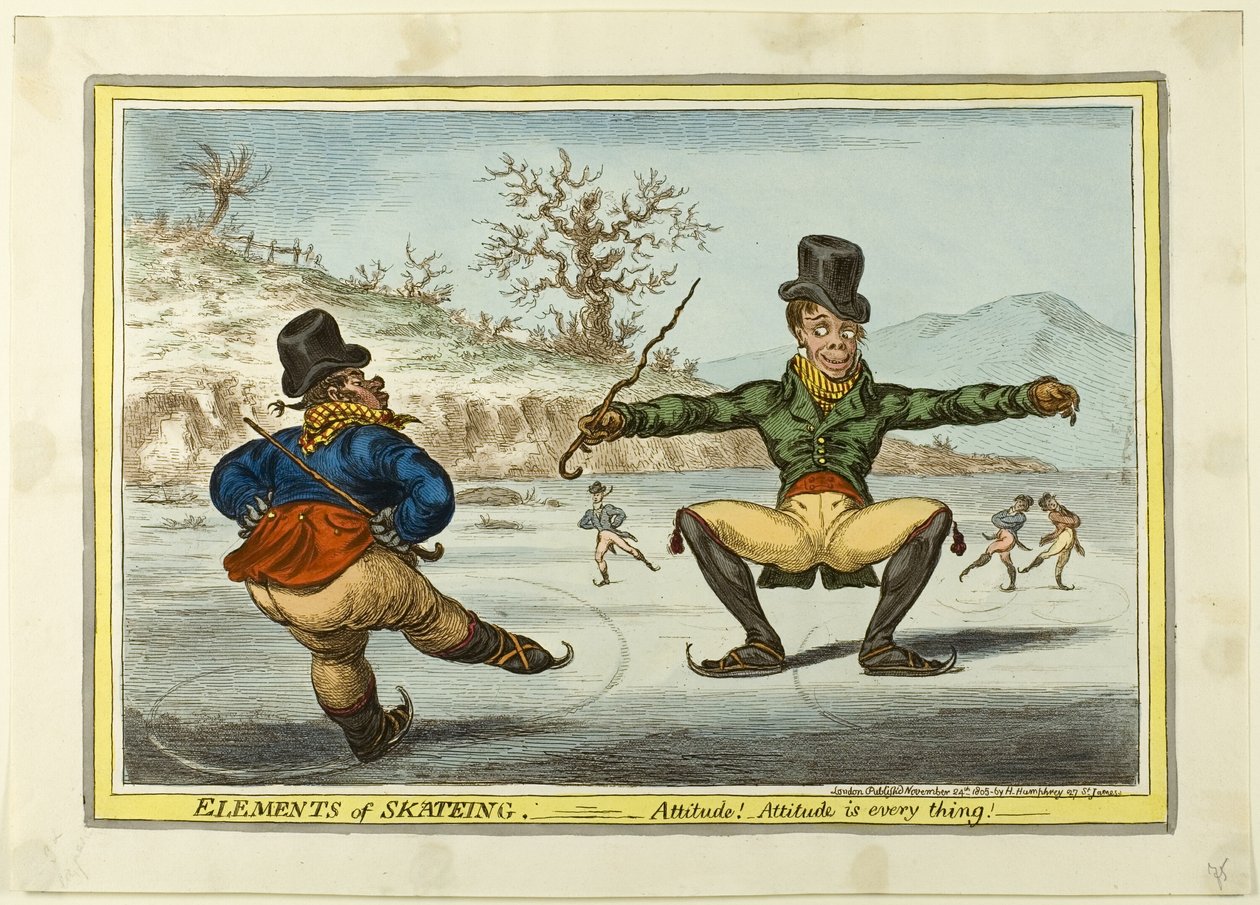De elementen van het schaatsen: Houding is alles door James Gillray