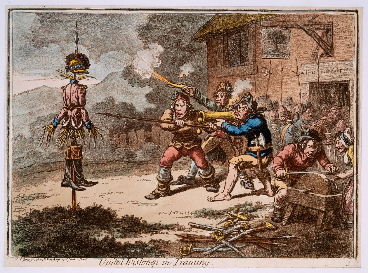 Verenigde Ieren in training door James Gillray