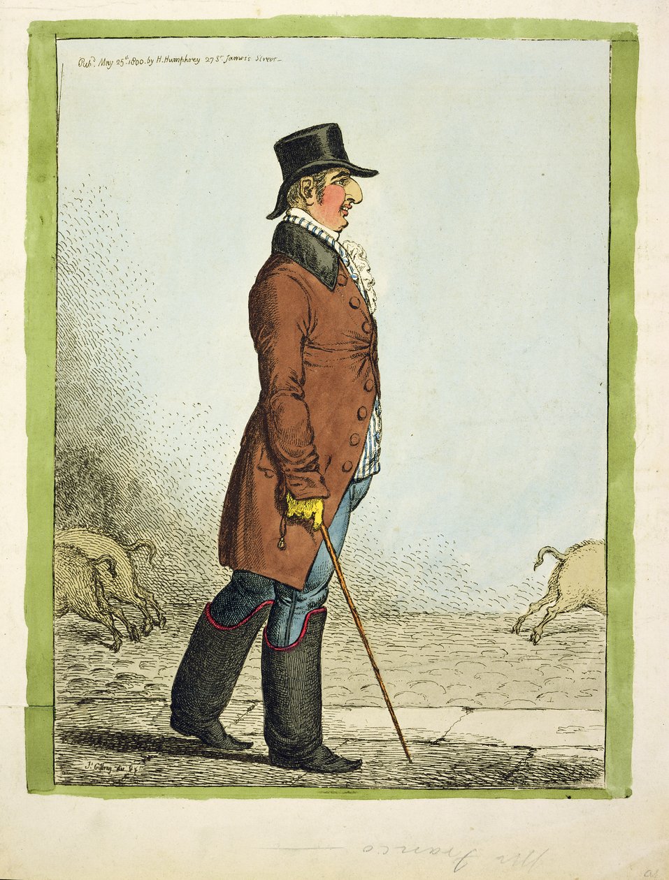 Zonder titel, gepubliceerd door Hannah Humphrey, 1800 door James Gillray