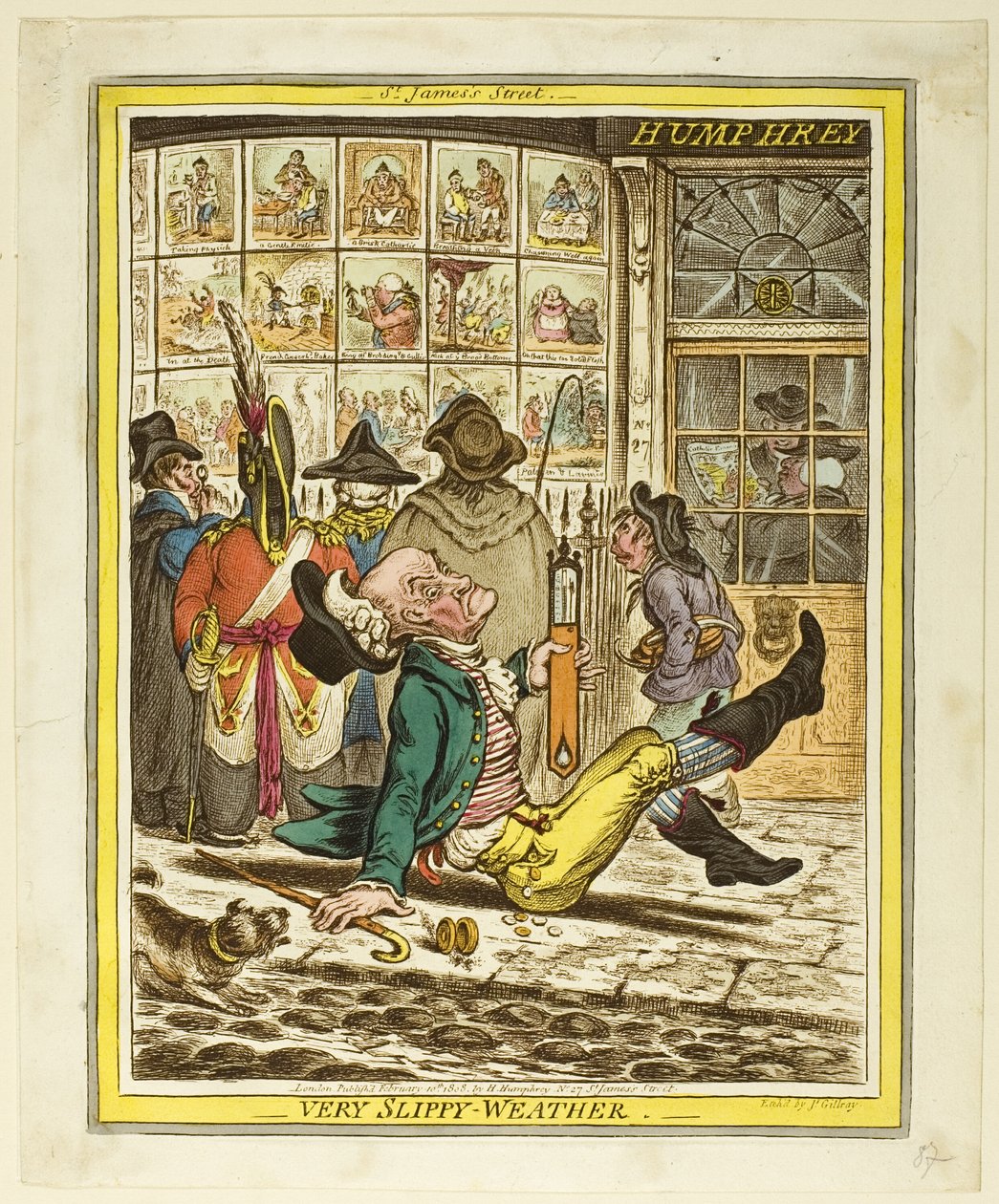 Zeer Glibberig Weer door James Gillray
