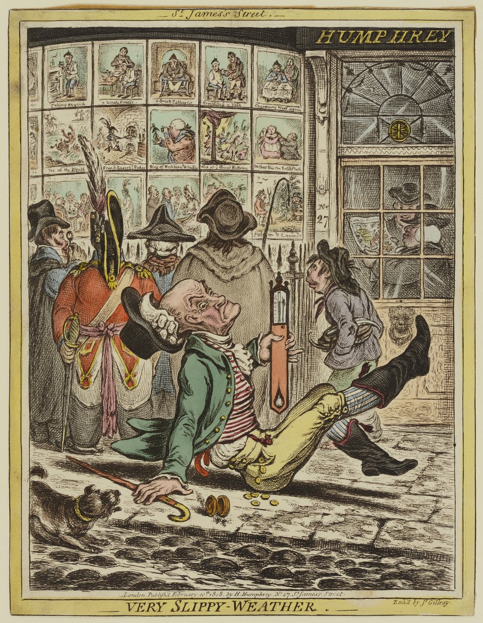 Zeer glad weer door James Gillray