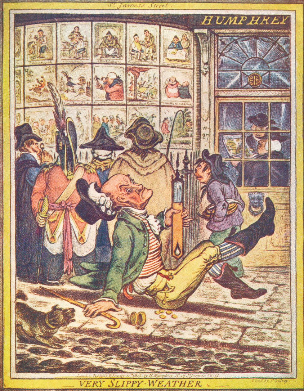 Zeer glad weer, 1808 door James Gillray