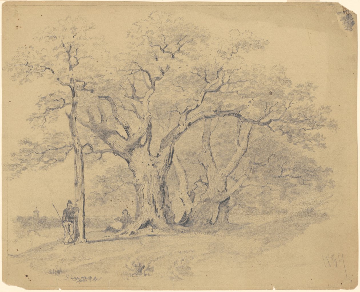Bij de oude eikenbomen door James Goodwyn Clonney