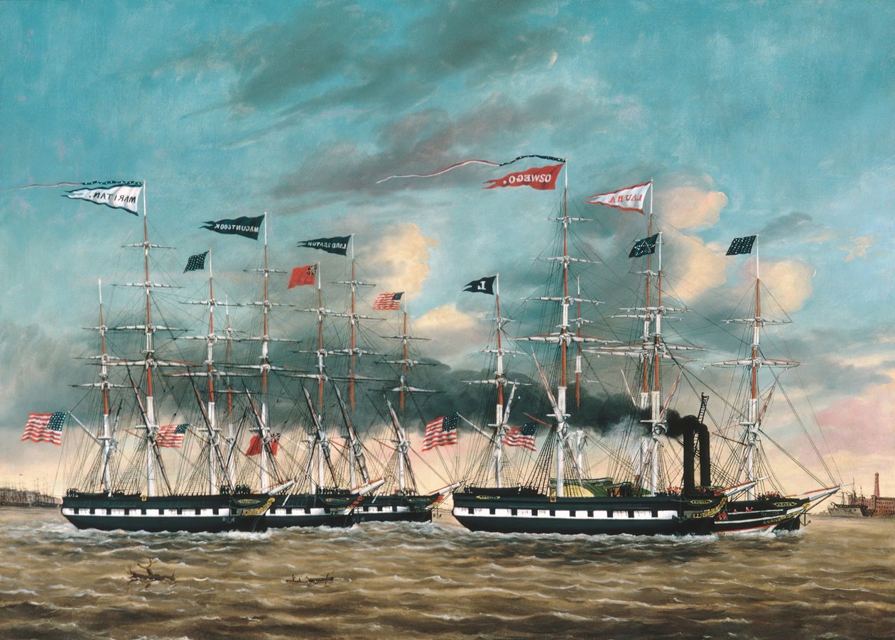 De Sleepboot Conqueror, 1852 door James Guy Evans