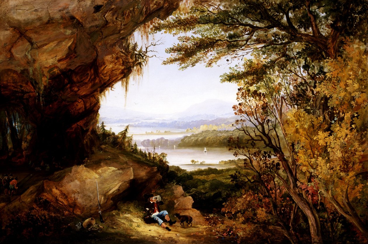 Scène op de Hudson (Rip Van Winkle) door James Hamilton