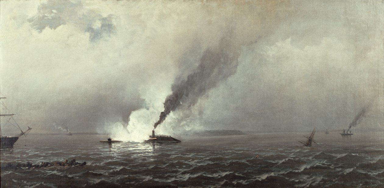 De Monitor en de Merrimac, 1874-75 door James Hamilton