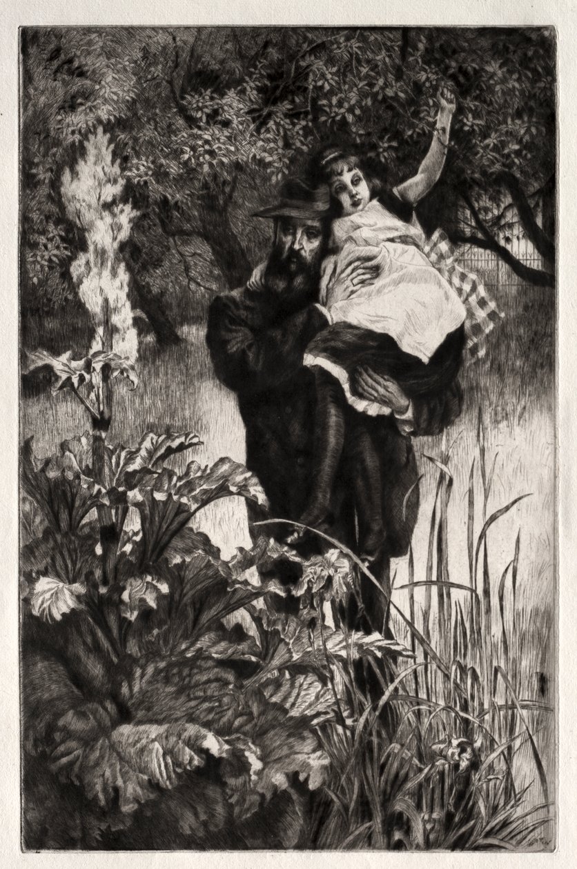 De weduwnaar (ets en drogenaald) door James Jacques Joseph Tissot