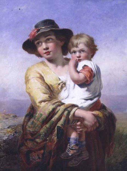 Moeder en kind door James John Hill