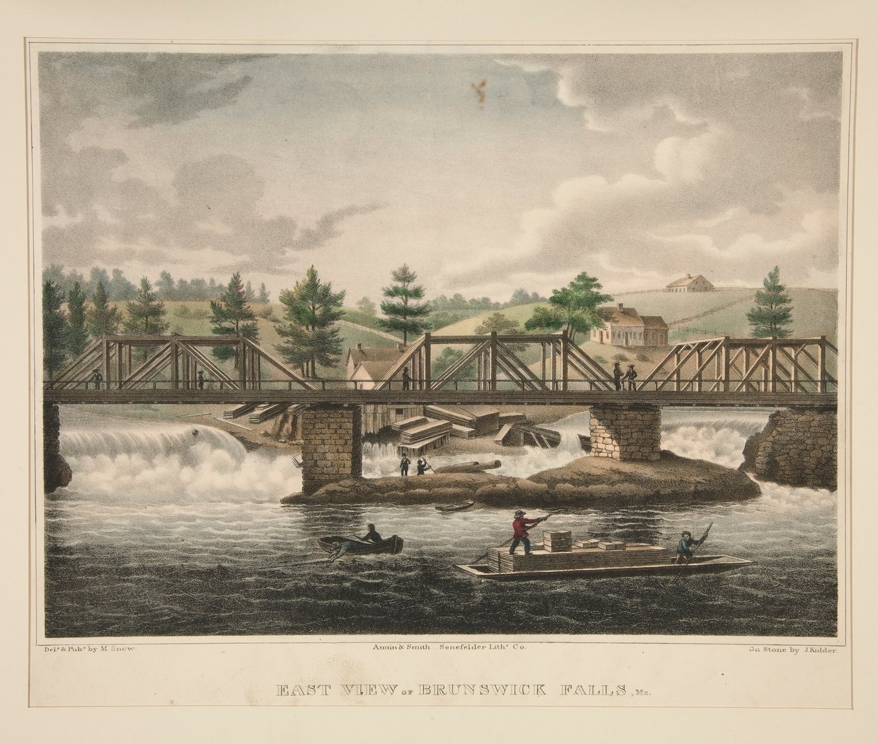 Oostelijk Uitzicht op Brunswick Falls, Me. door James Kidder