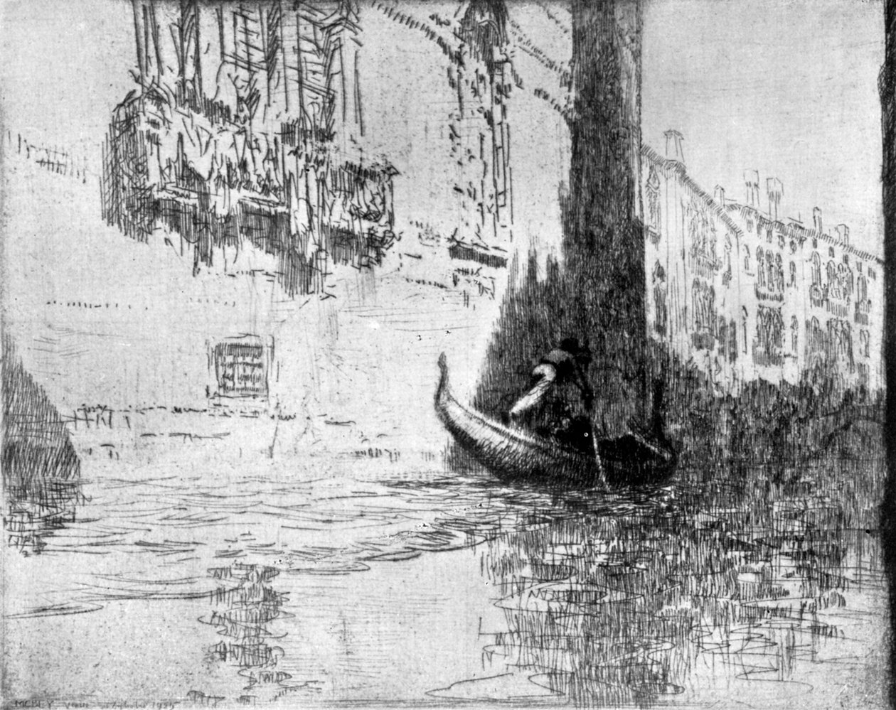 De passerende gondel, 1926 door James McBey