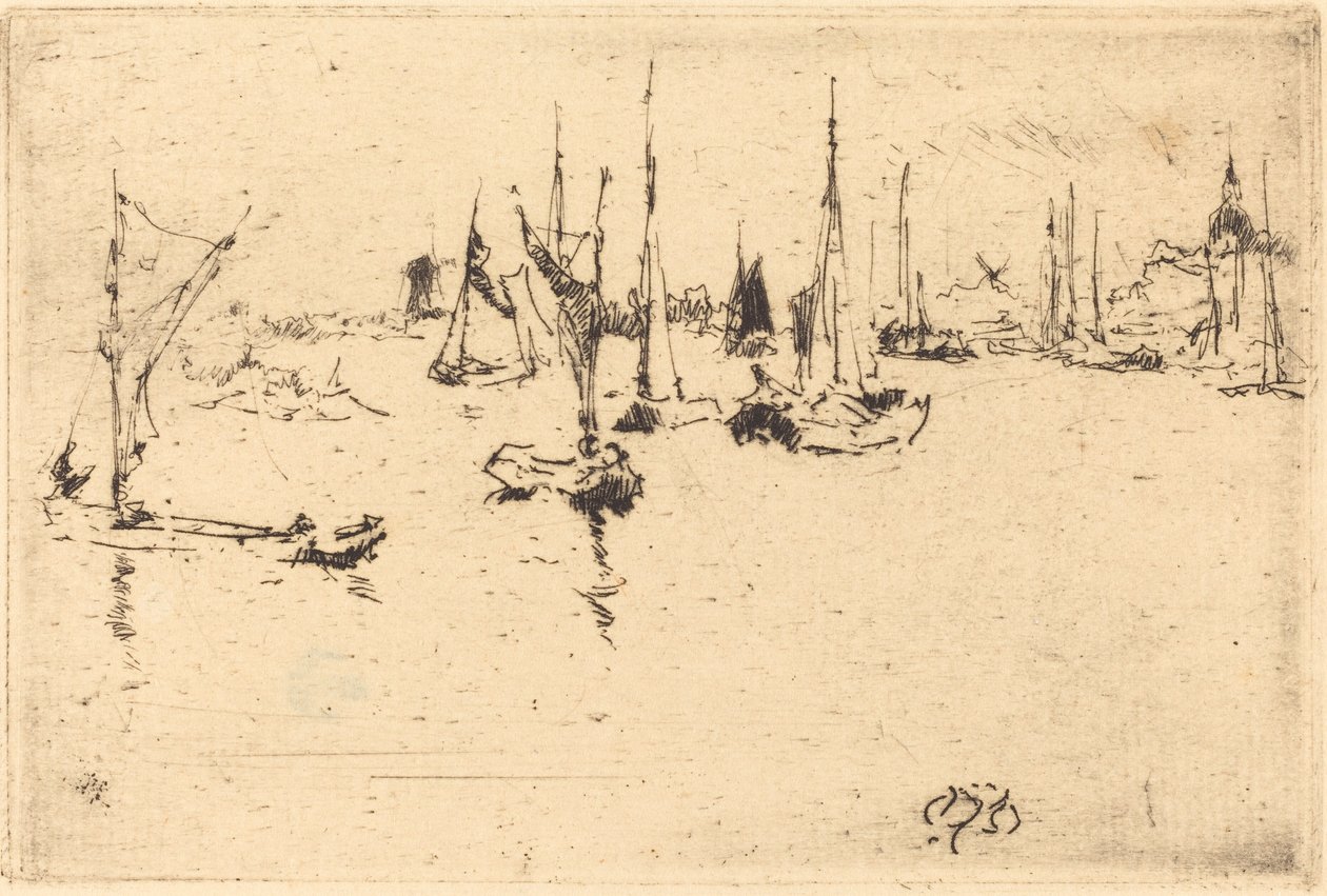 Boten, Dordrecht door James Abbott McNeill Whistler