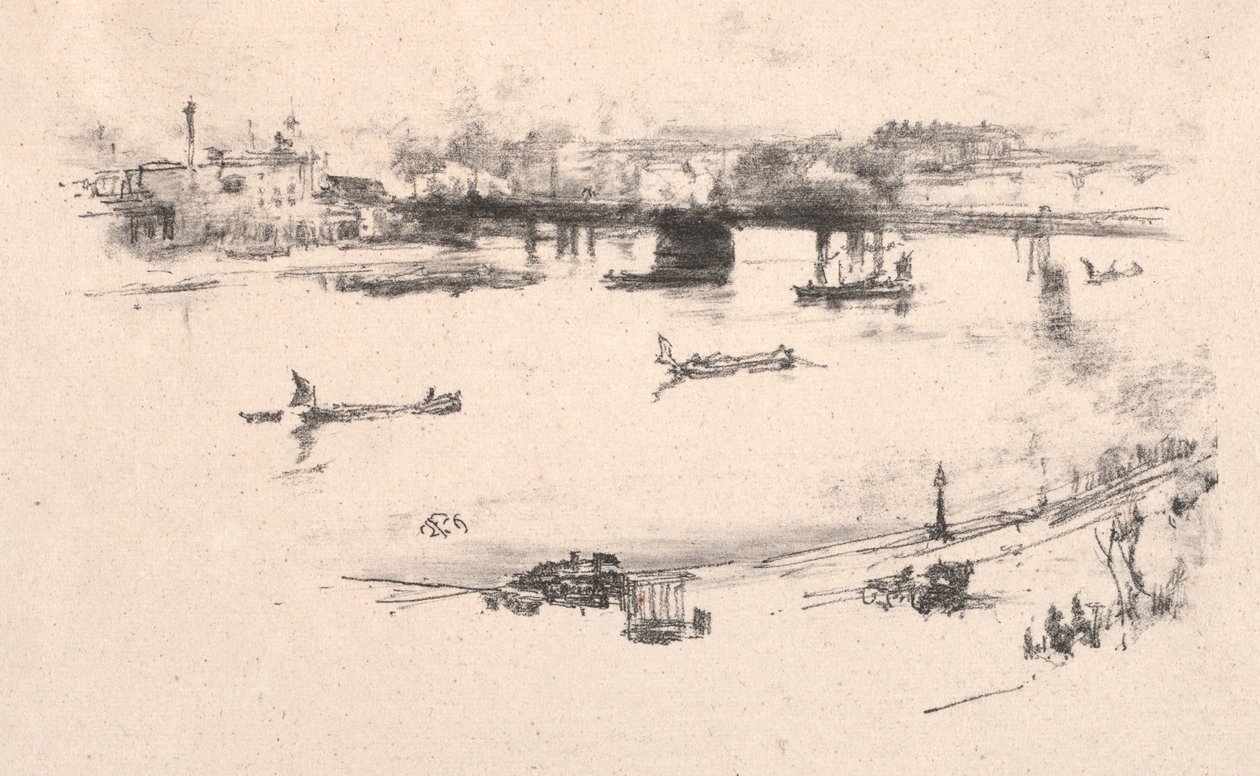 Charing Cross Spoorbrug door James McNeill Whistler