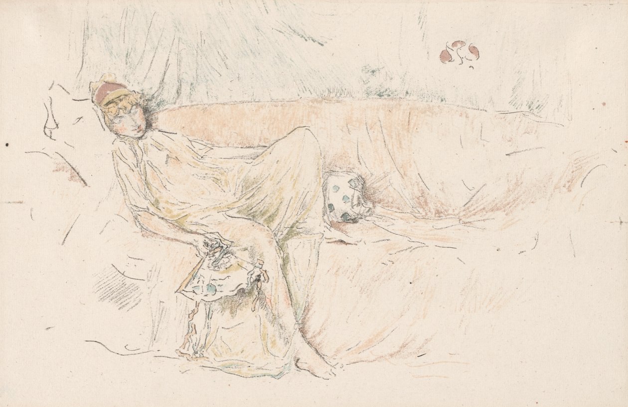 Gedrapeerde figuur, liggend door James McNeill Whistler
