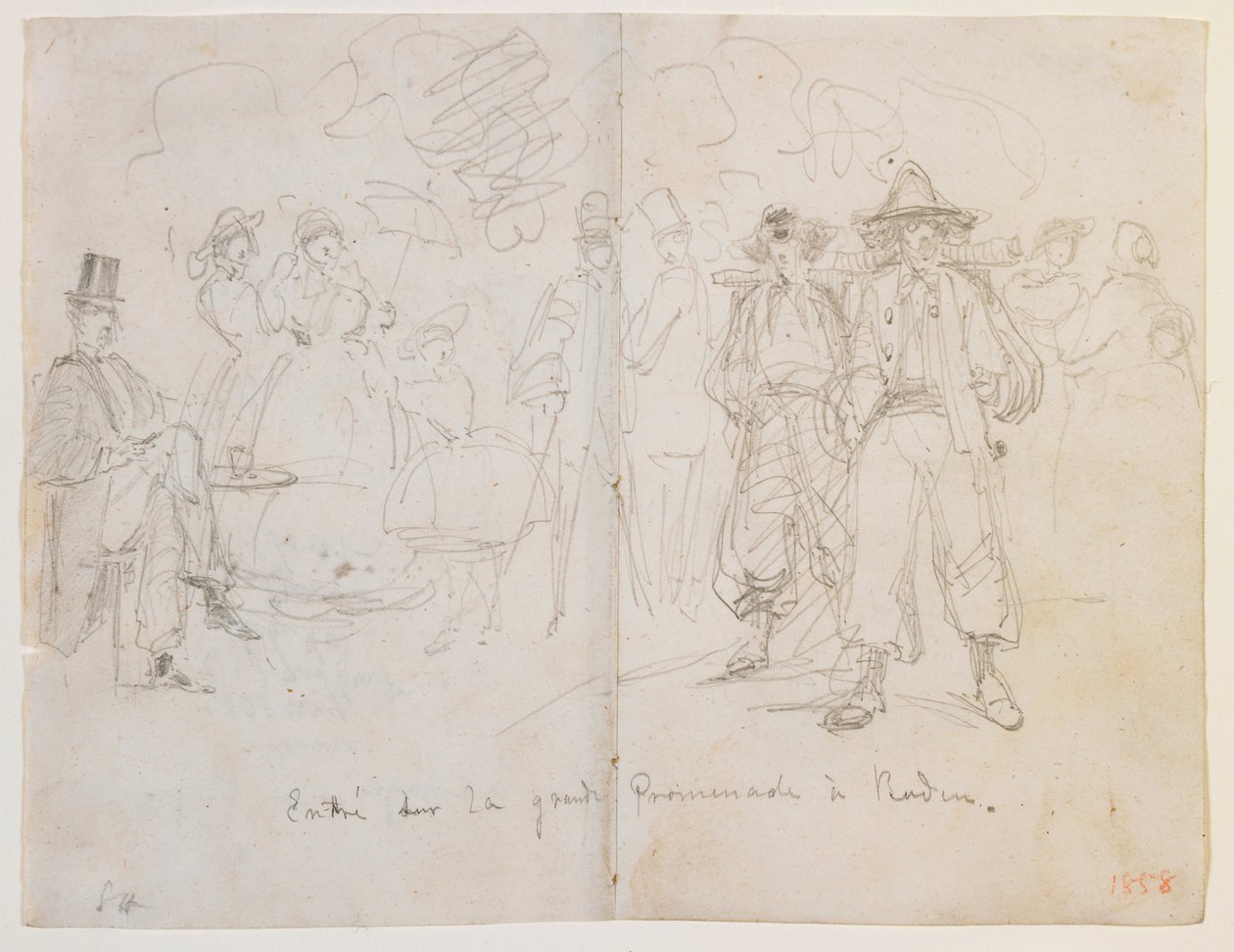 Entrée op de Grote Promenade in Baden door James Abbott McNeill Whistler