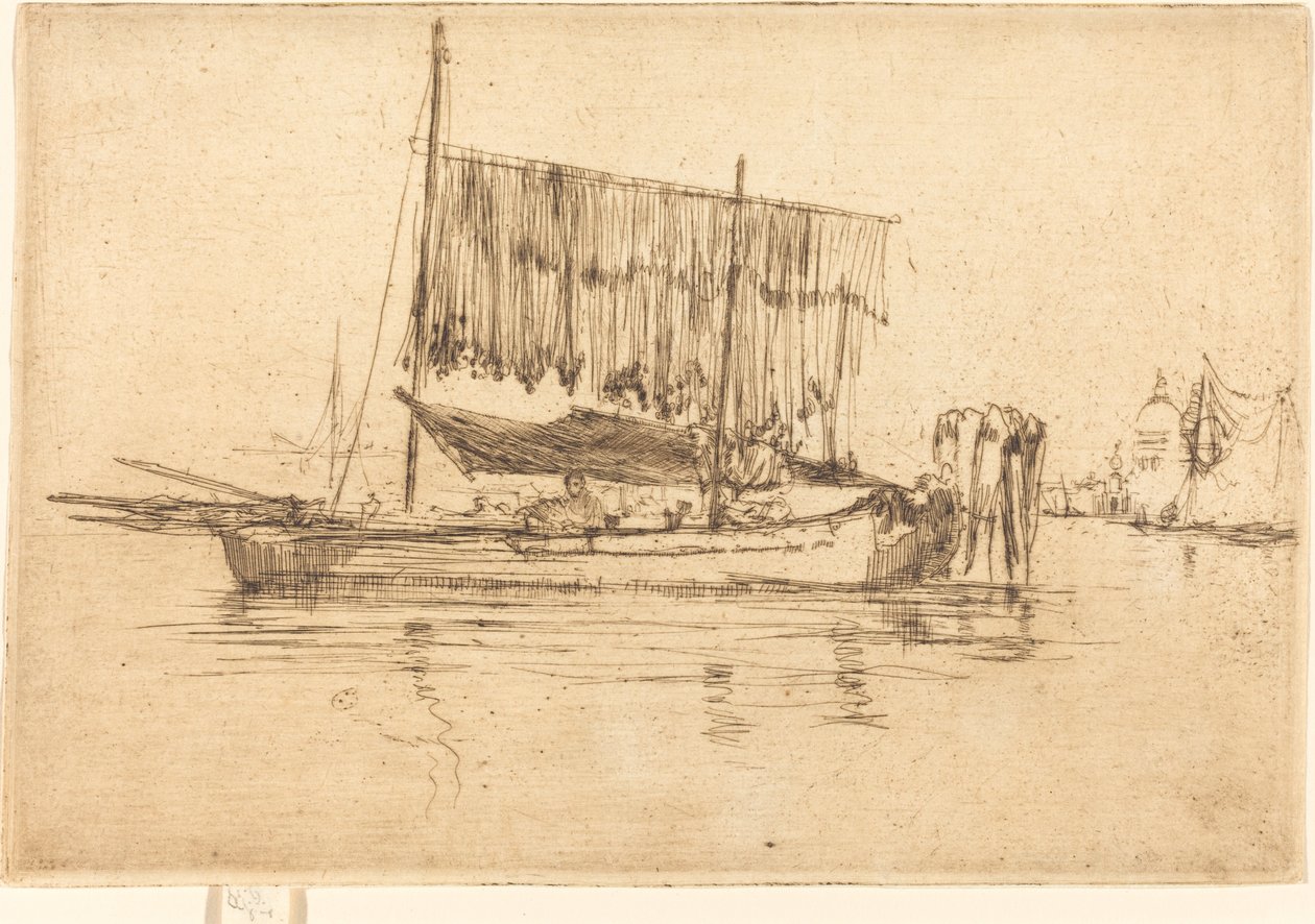 Vissersboot door James Abbott McNeill Whistler