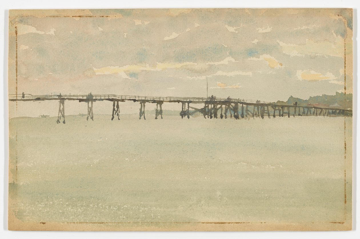 Grijs en zilver–Pier, Southend door James Abbott McNeill Whistler