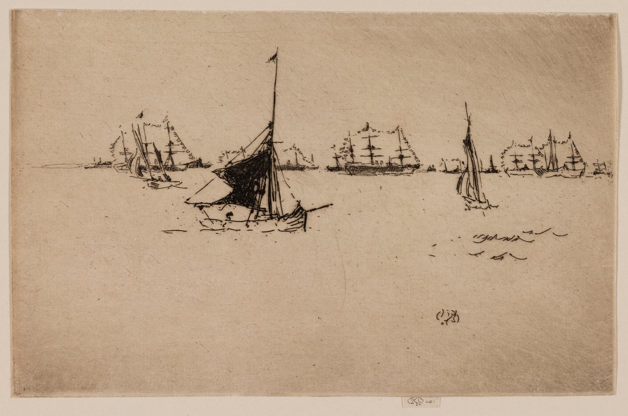 Hare Majesteits vloot: Avond door James McNeill Whistler