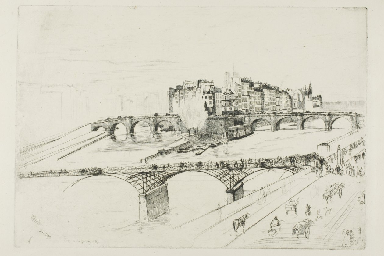 Île de la Cité, Parijs door James Abbott McNeill Whistler