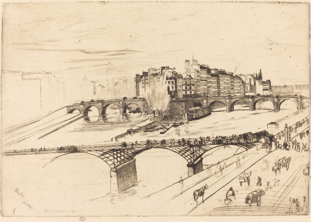 Île de la Cité, Parijs door James Abbott McNeill Whistler