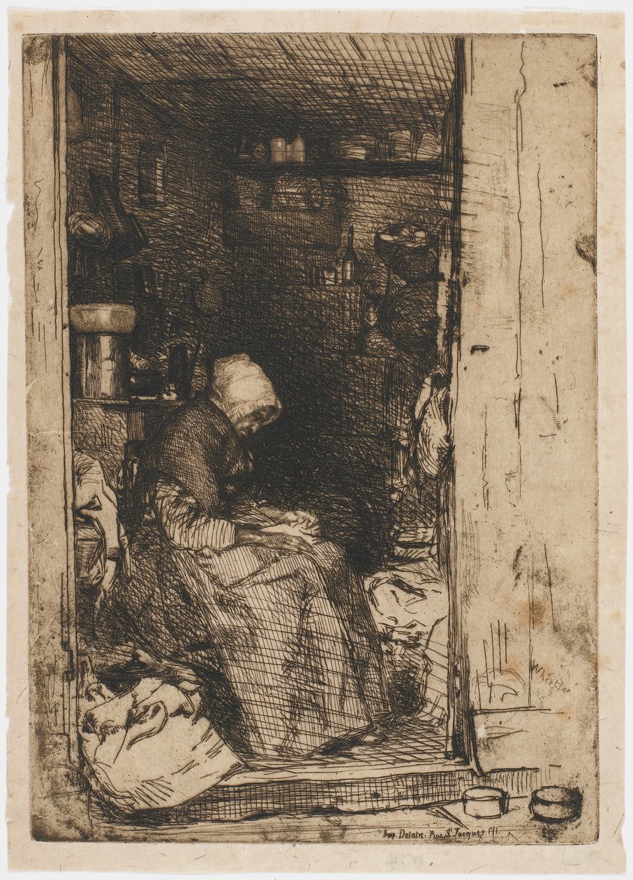 De Oude Vrouw met Lappen door James Abbott McNeill Whistler