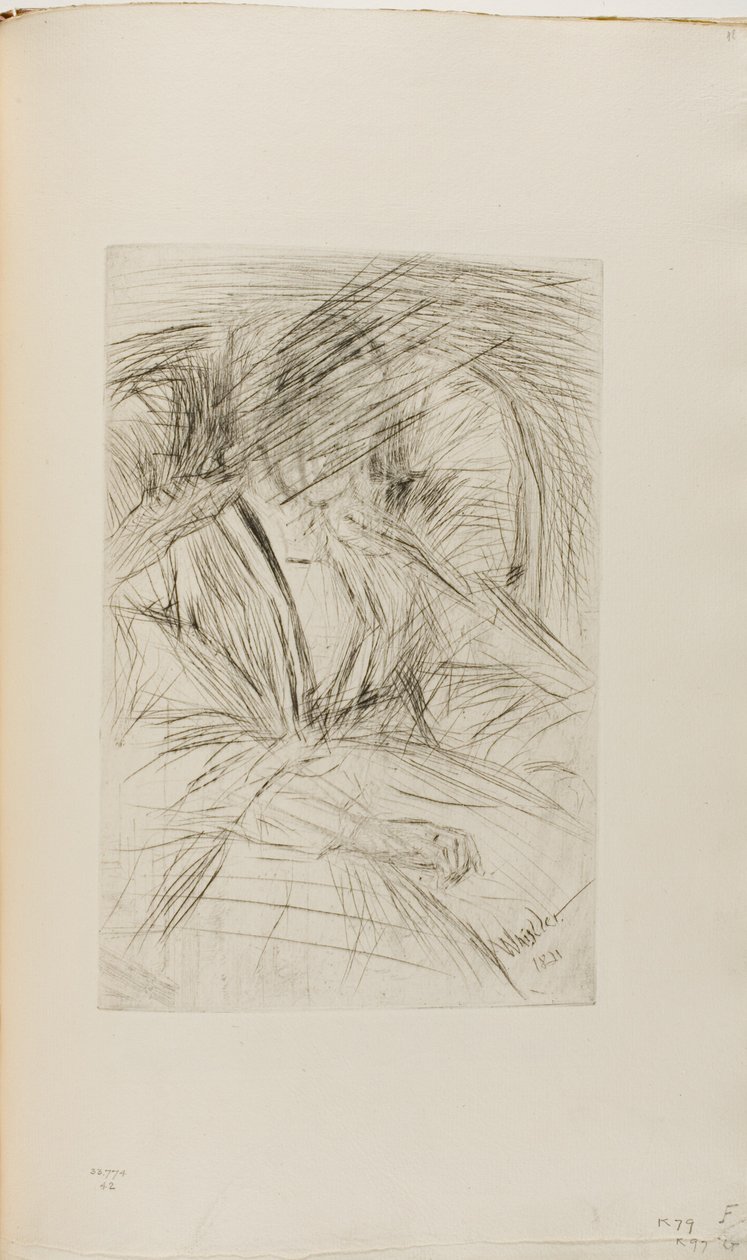 Dame in een fauteuil door James Abbott McNeill Whistler