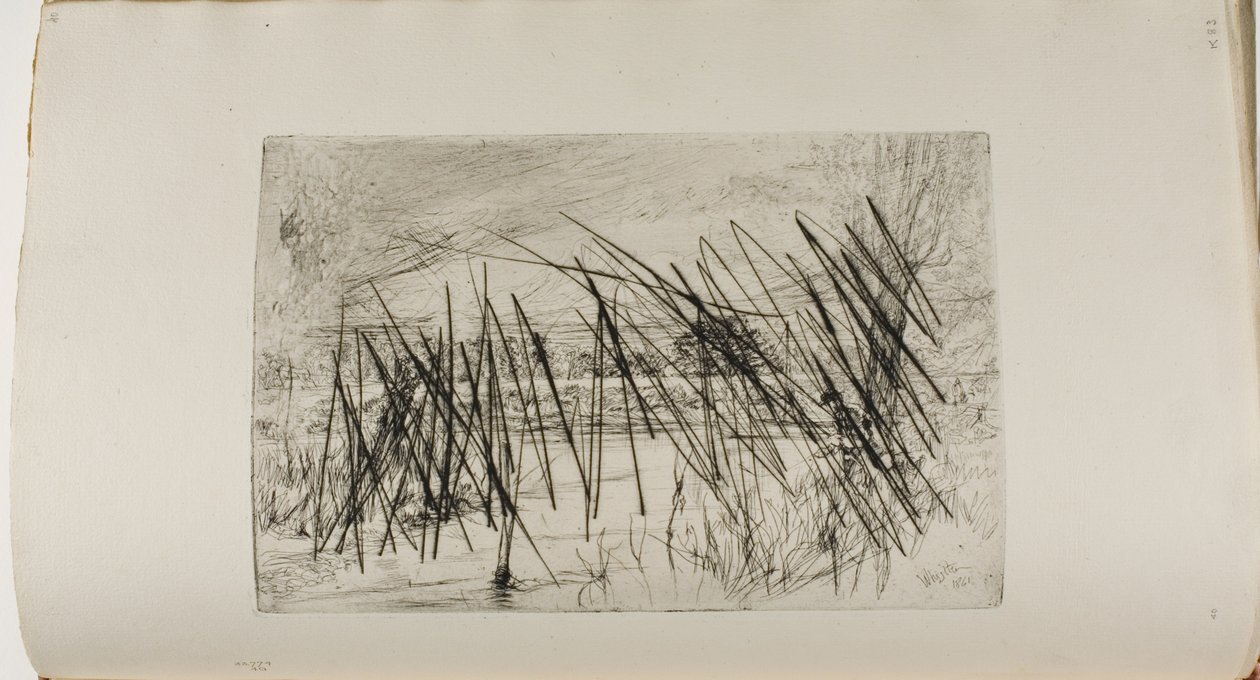 Landschap met Visser door James Abbott McNeill Whistler